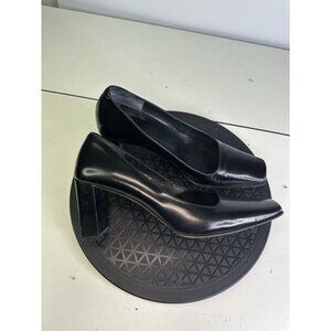 COACH 90s Vintage Womens 7.5 B Made in Italy 2.5” Block Heels Black Leather Y2K
